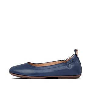 FitFlop Allegro Soft Leather Women's Ballet Flats Navy | 748MKAORE