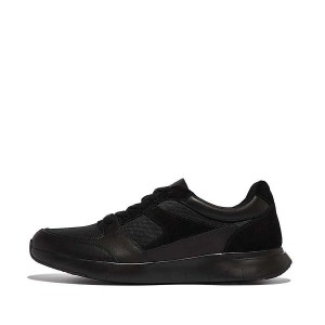 FitFlop Anatomiflex Material Mix Panel Men's Sneakers Black | 354XBJFWK