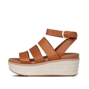 FitFlop Eloise Espadrille Wedge Women's Sandals Light Brown | 598AMNULD