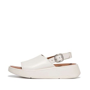 FitFlop F-Mode Leather Flatform Back-Strap Women's Sandals Cream | 479DTSWZA