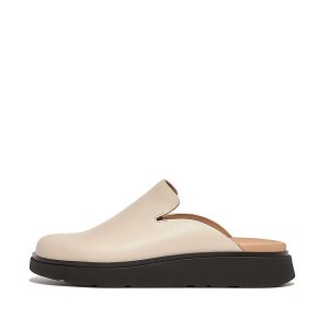 FitFlop Gen-Ff Leather Women's Mules Grey / Beige | 029NBLTAU