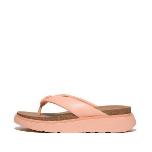 FitFlop Gen-Ff Padded Strap Leather Toe-Post Women's Sandals Brown / Coral | 196WQKTDZ