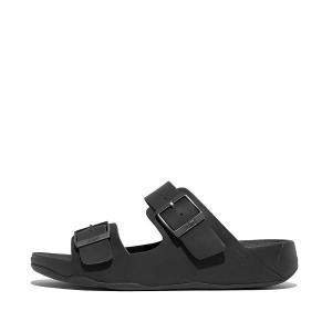 FitFlop Gogh-Moc Buckle Nubuck Men's Slides Black | 149OPQEKB