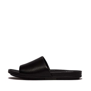 FitFlop Gracie Leather Women's Slides Black | 457SZMAEJ