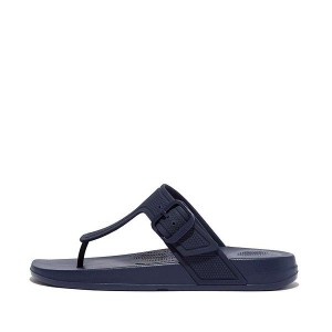 FitFlop Iqushion Adjustable Buckle Women's Flip Flops Navy | 945TXGAIS