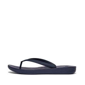 FitFlop Iqushion Ergonomic Men's Flip Flops Navy | 136LDSRAE