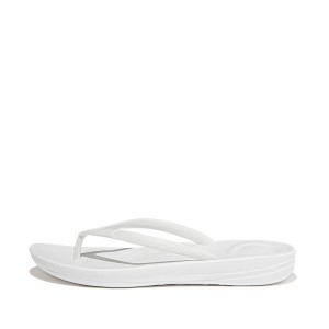 FitFlop Iqushion Ergonomic Women's Flip Flops White | 091UQDWPM