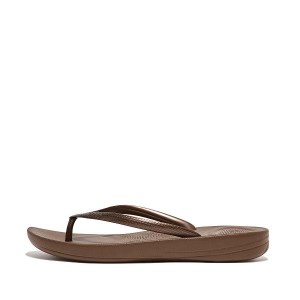 FitFlop Iqushion Ergonomic Women's Flip Flops Brown | 315RICJVF