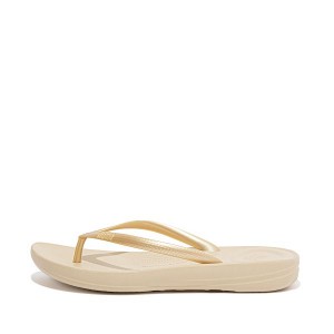 FitFlop Iqushion Ergonomic Women's Flip Flops Gold | 734NQPDWG