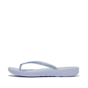 FitFlop Iqushion Ombre Sparkle Women's Flip Flops Blue | 169XBRLNI