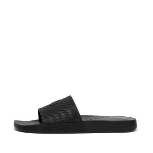 FitFlop Iqushion Pool Sliders Men's Slides Black | 284YTEFZV