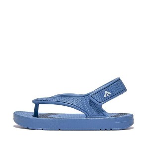 FitFlop Iqushion Toddler Ergonomic Back-Strap Kids' Flip Flops Blue | 427AMDKJN