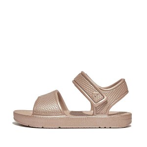 FitFlop Iqushion Toddler Shimmer Ergonomic Back-Strap Kids' Sandals Rose Gold | 569MUHKZG