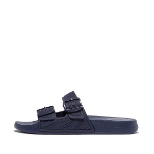 FitFlop Iqushion Two Bar Buckle Women's Slides Navy | 543IURMVX