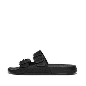 FitFlop Iqushion Two Bar Buckle Women's Slides Black | 025SFEHJY