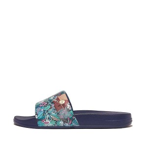 FitFlop Iqushion X Jim Thompson Limited Edition Women's Slides Blue | 157HVYQMP