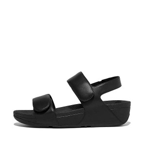 FitFlop Lulu Adjustable Leather Women's Sandals Black | 961GHUAVE