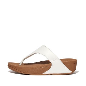 FitFlop Lulu Leather Toe-Post Women's Sandals White | 546CLJZIN