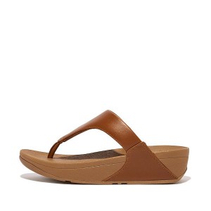 FitFlop Lulu Leather Toe-Post Women's Sandals Light Brown | 132TGAUWK