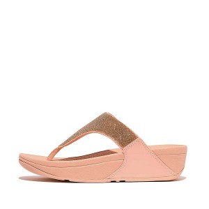 FitFlop Lulu Opul Toe-Post Women's Sandals Coral / Gold | 231ZAEXLQ