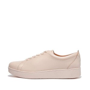 FitFlop Rally Leather Women's Sneakers Rose | 592GJHBRK