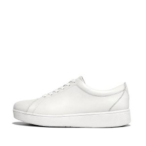 FitFlop Rally Leather Women's Sneakers White | 563AEKLTB