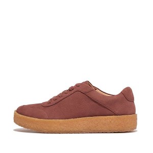 FitFlop Rally Tumbled Nubuck Crepe Women's Sneakers Brown | 049VQWTYJ