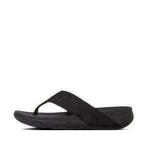 FitFlop Surfa Toe-Post Women's Sandals Black | 496DIJFCS