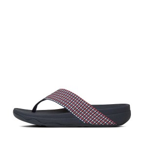 FitFlop Surfa Toe-Post Women's Sandals Navy | 794GWBMKY