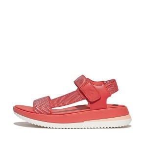 FitFlop Surff Two Tone Sports Webbing Leather Back-Strap Women's Sandals Coral | 132KSYJEH