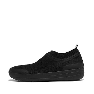 FitFlop Uberknit Slip On Women's Sneakers Black | 683FIJQZO