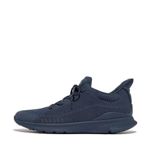 FitFlop Vitamin Ffx Knit Sports Men's Sneakers Blue | 071HMYPQB