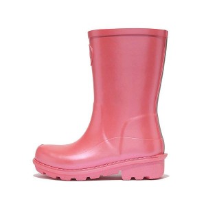 FitFlop Wonderwelly Junior Pearlized Ergonomic Waterproof Wellington Kids' Rain Boots Coral | 856IMEFCX