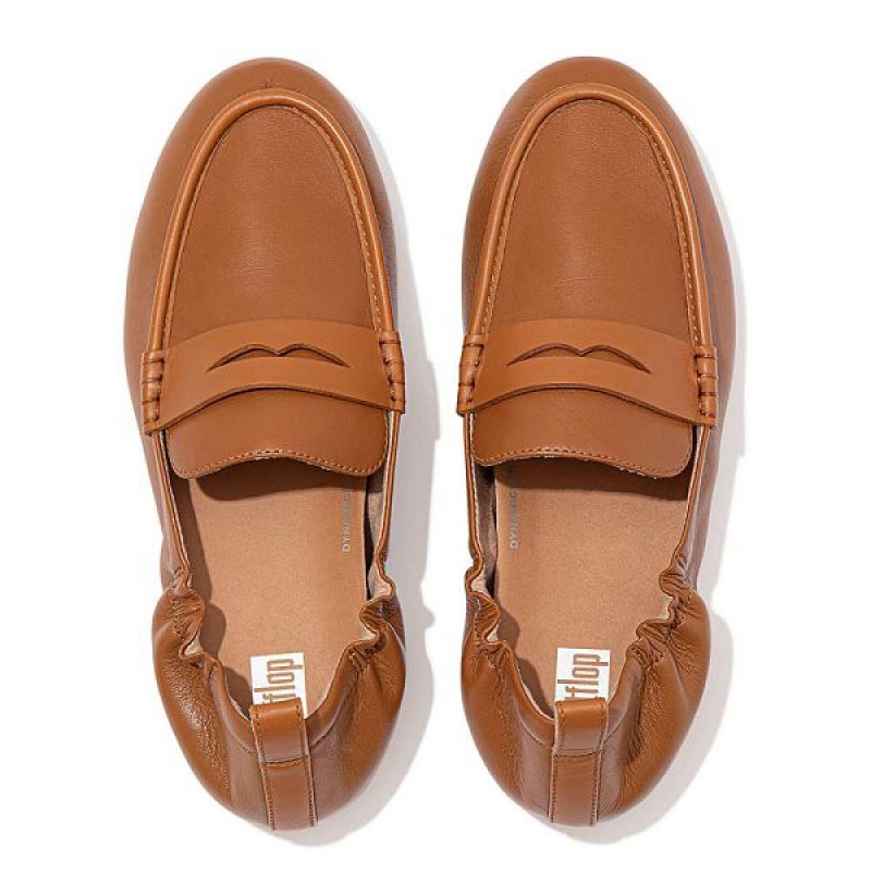 FitFlop Allegro Leather Penny Loafers Women's Loafers Light Brown | 431DCESLK