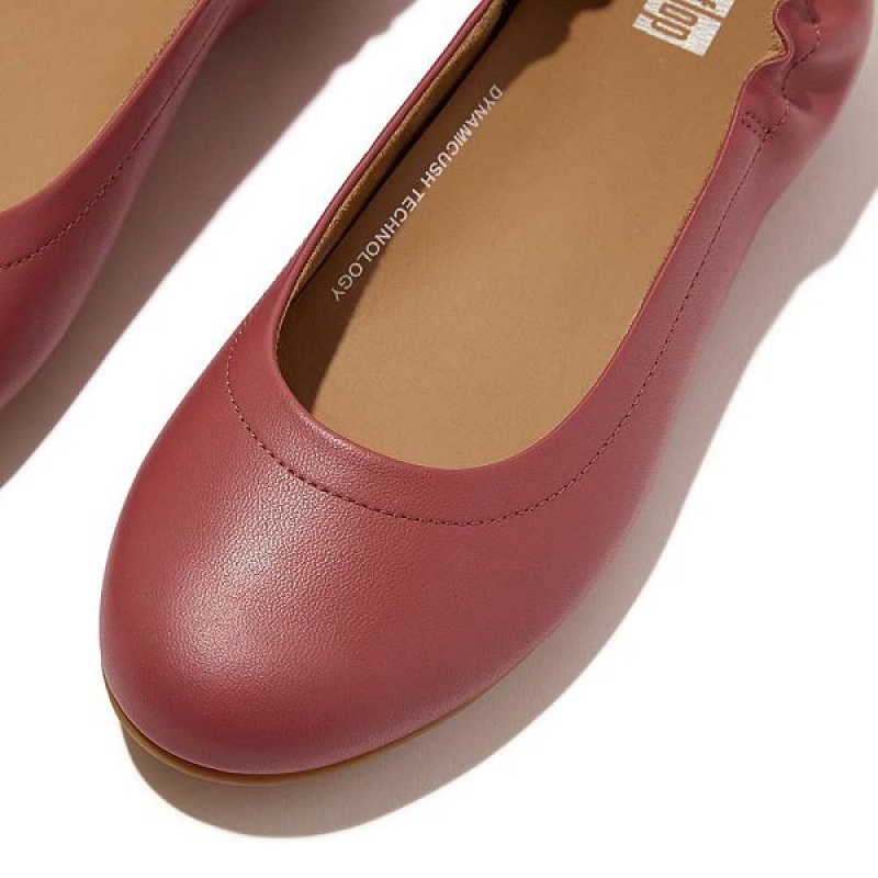 FitFlop Allegro Soft Leather Ballet Pumps Women's Ballet Flats Red | 356AJFLPV