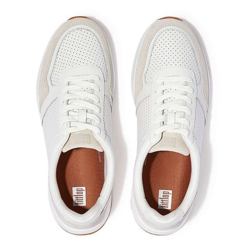 FitFlop Anatomiflex Leather-Mix Men's Sneakers White | 806LXOTDK