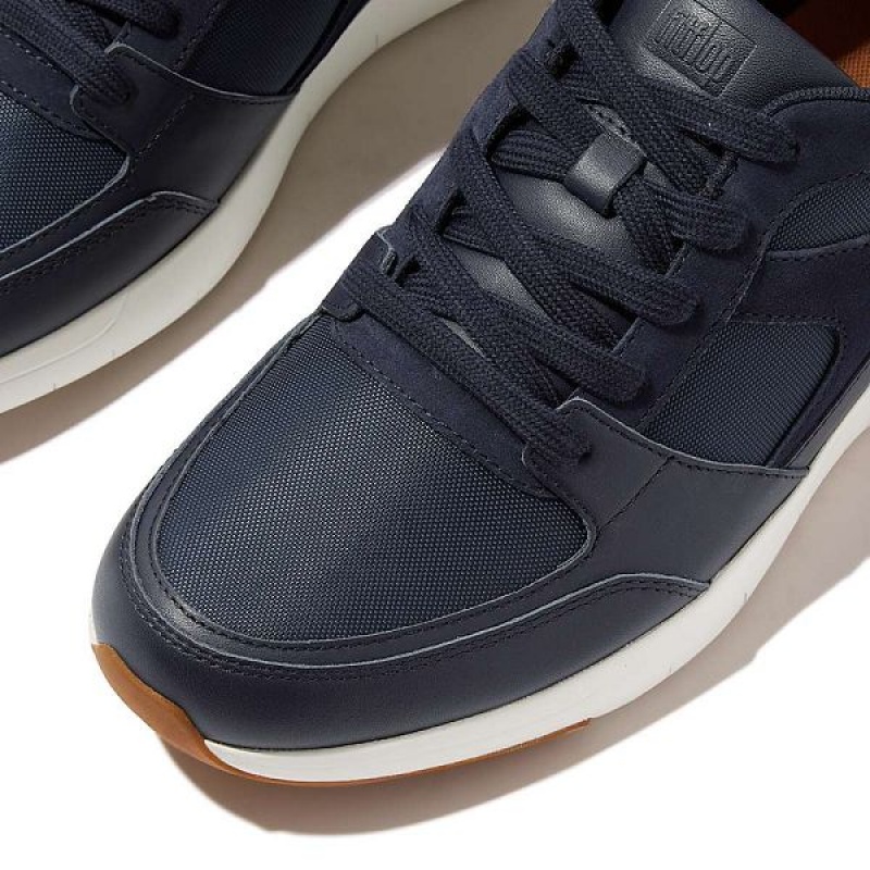 FitFlop Anatomiflex Material Mix Panel Men's Sneakers Navy | 810TLUJBP