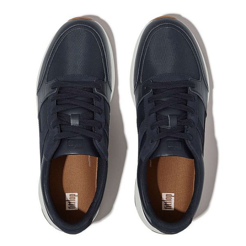 FitFlop Anatomiflex Material Mix Panel Men's Sneakers Navy | 810TLUJBP