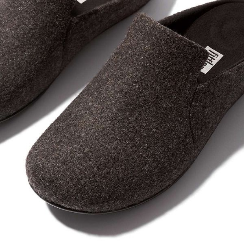 FitFlop Chrissie Ii E01 Haus Felt Women's Slippers Black | 876PGTXMW