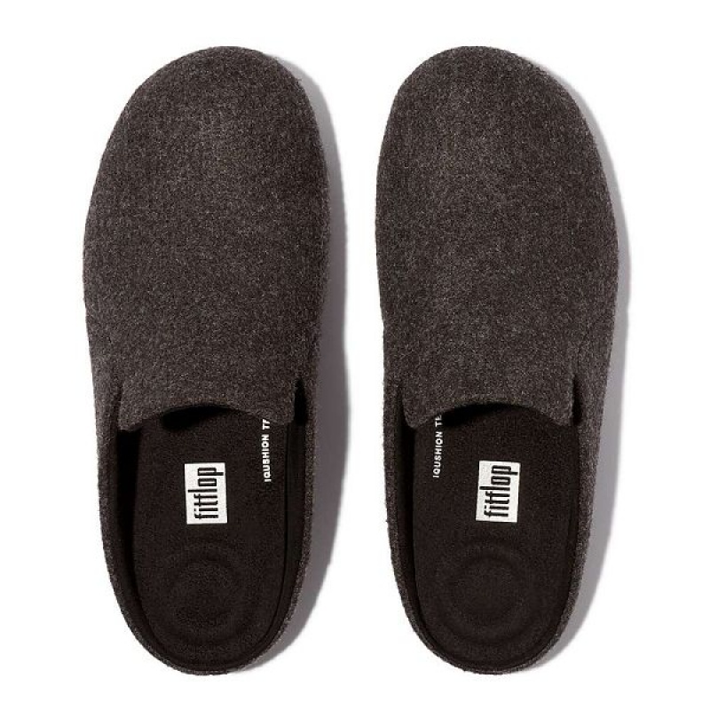 FitFlop Chrissie Ii E01 Haus Felt Women's Slippers Black | 876PGTXMW