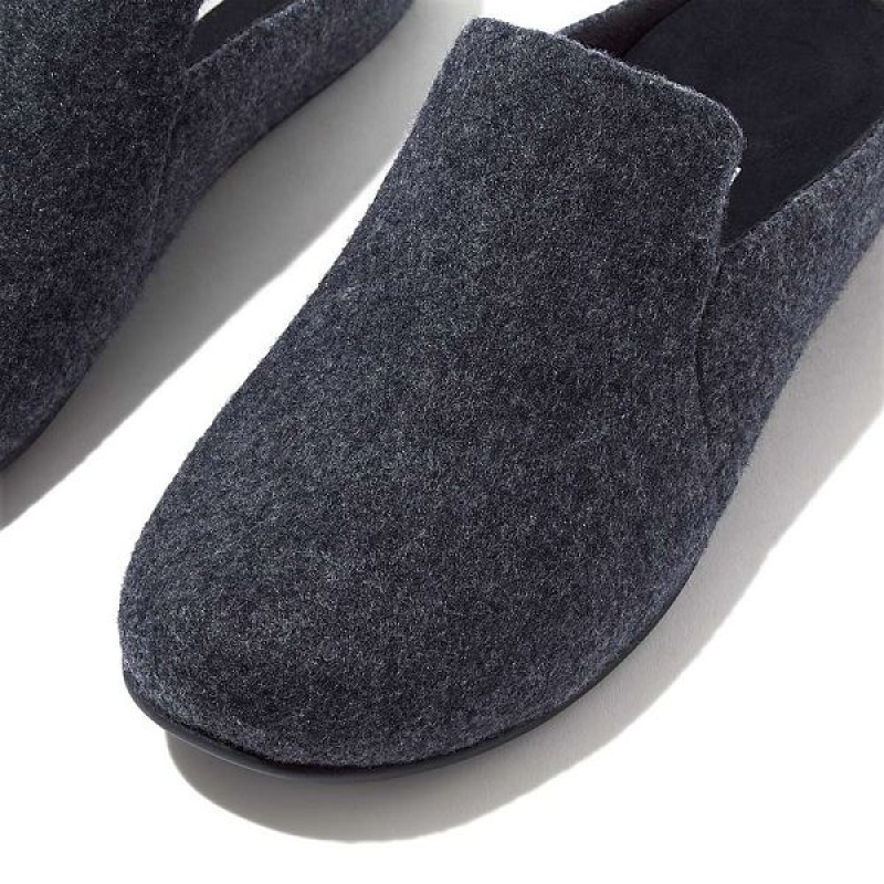 FitFlop Chrissie Ii E01 Haus Felt Women's Slippers Navy | 813KMLSVO