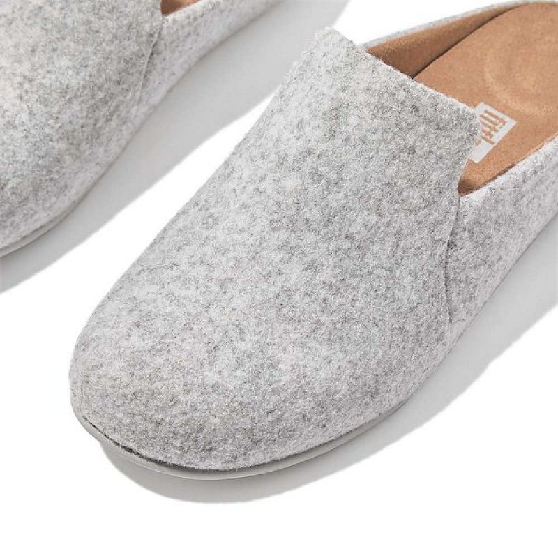 FitFlop Chrissie Ii E01 Haus Felt Women's Slippers Grey | 295YSDGUN