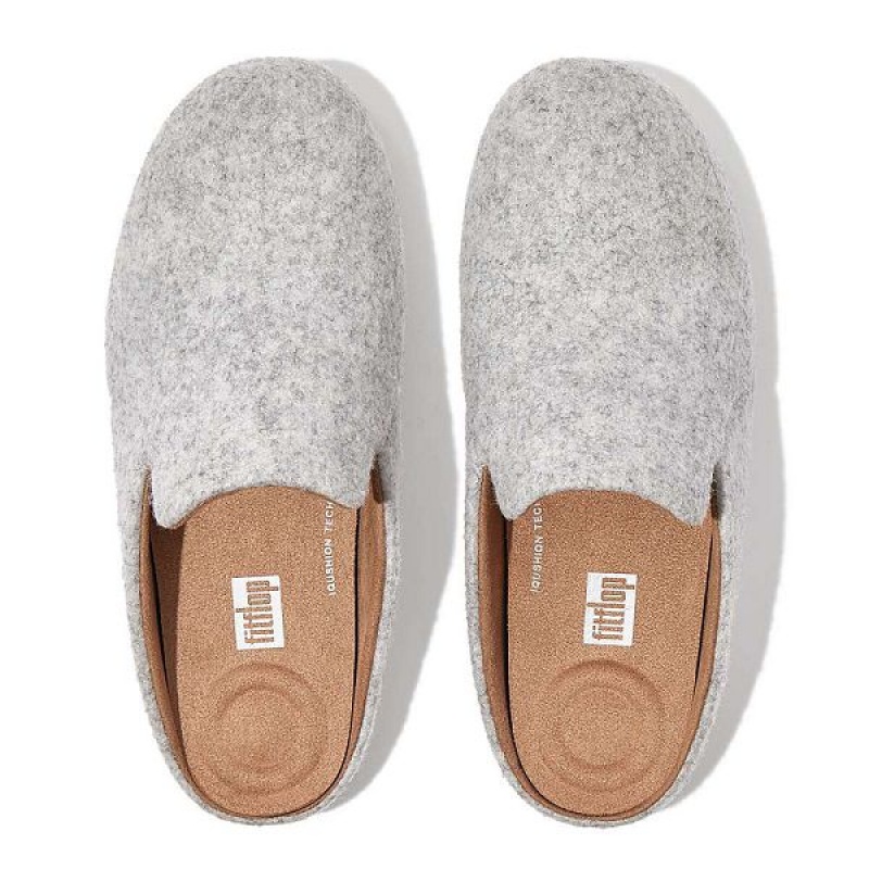 FitFlop Chrissie Ii E01 Haus Felt Women's Slippers Grey | 295YSDGUN