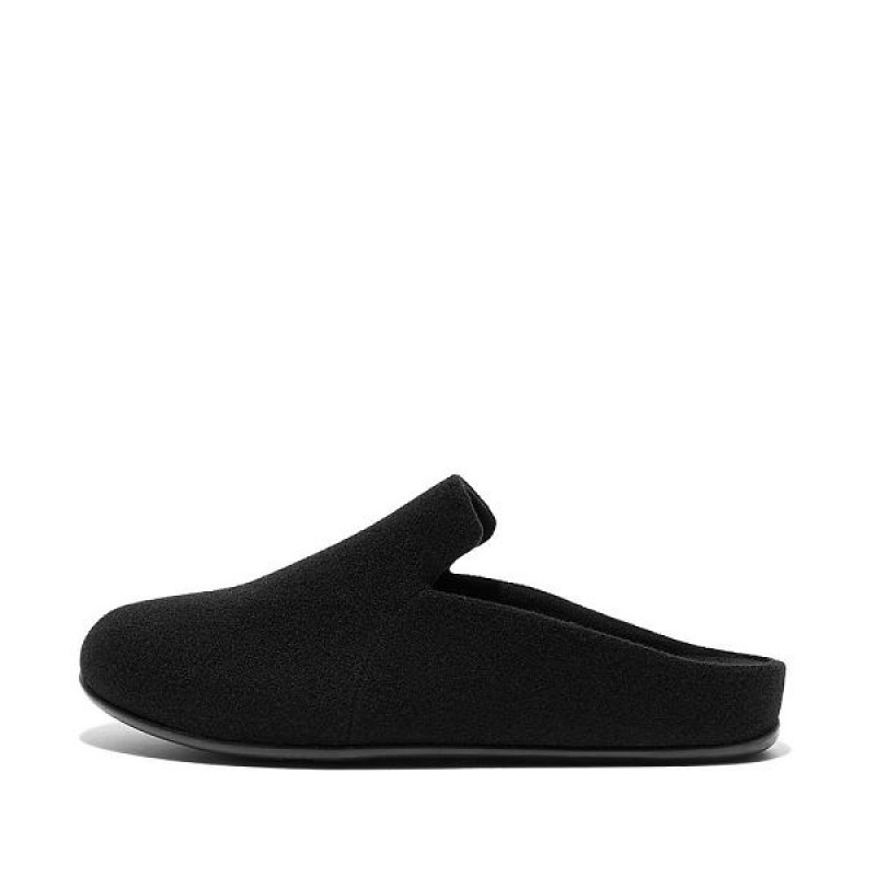 FitFlop Chrissie Ii Haus Felt Women\'s Slippers Black | 725CWVKSD