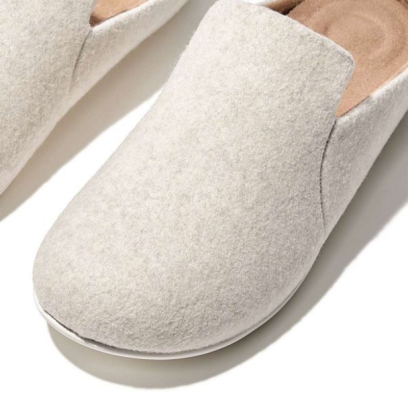 FitFlop Chrissie Ii Haus Felt Women's Slippers White | 146STQEXL