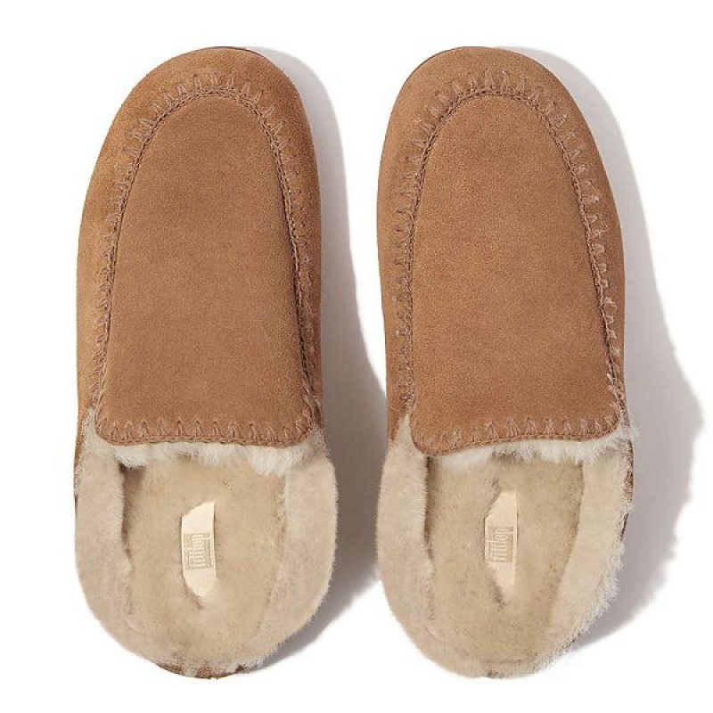 FitFlop Chrissie Ii Haus Shearling Lined Suede Women's Slippers Brown | 279CRUPFH