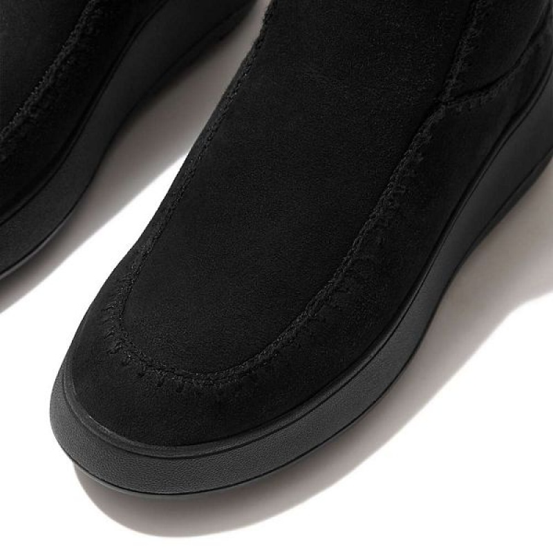 FitFlop F-Mode Double Faced Shearling Women's Flatform Boots Black | 398HZVECB