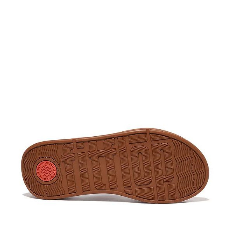 FitFlop F-Mode Leather Flatform Toe-Post Women's Sandals Light Brown | 172FLZRWT