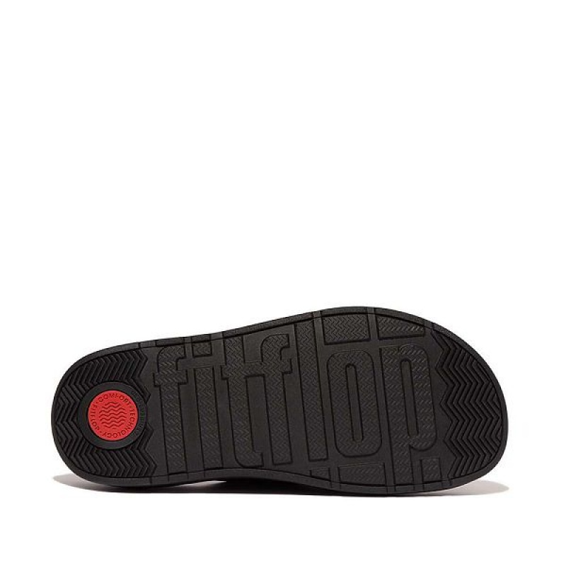 FitFlop Gen-Ff Buckle Two Bar Leather Women's Slides Black | 013MVNXAR