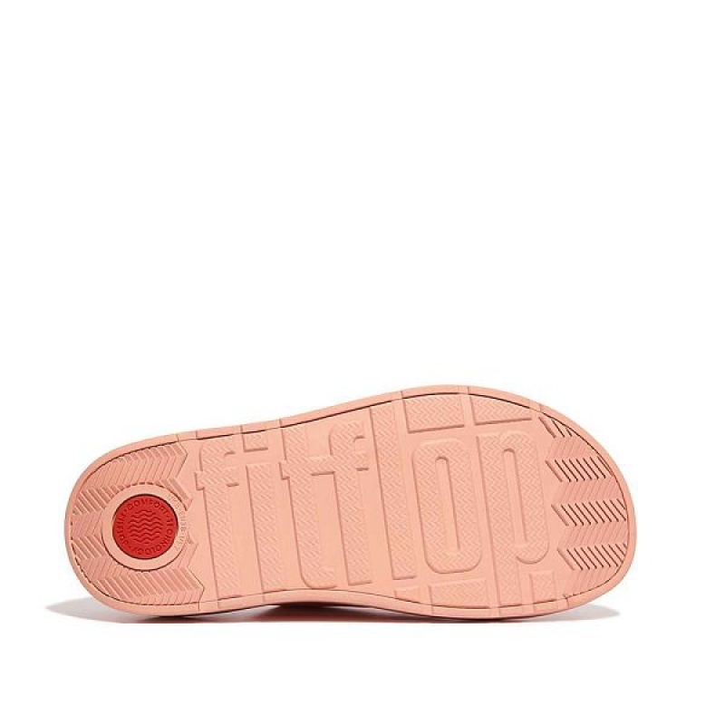 FitFlop Gen-Ff Buckle Two Bar Leather Women's Slides Brown / Coral | 694IMTQYU